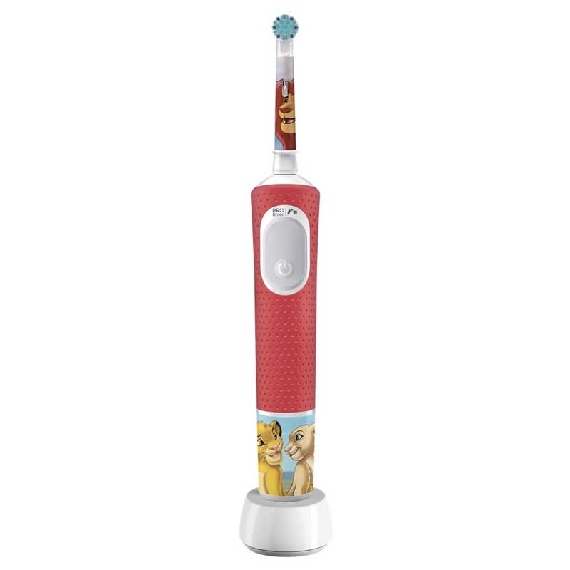 Furçë dhëmbësh elektrike për fëmijë Oral-B Vitality Pro 103 Kids König der Löwen / 2 Mode / Sensitive+ / 3+ Vjeç / 4 Stikerë – Kuqe 