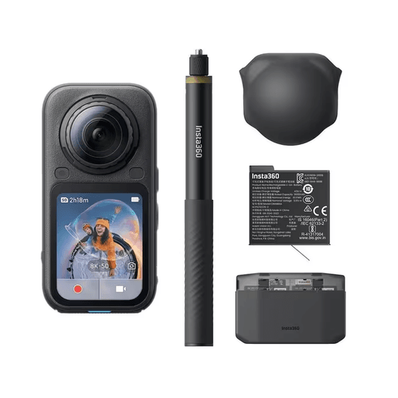 Kamerë Insta360 X6 Essentials Bundle / 8K 50fps / 120MP / 360° Action Camera - Midnight Black