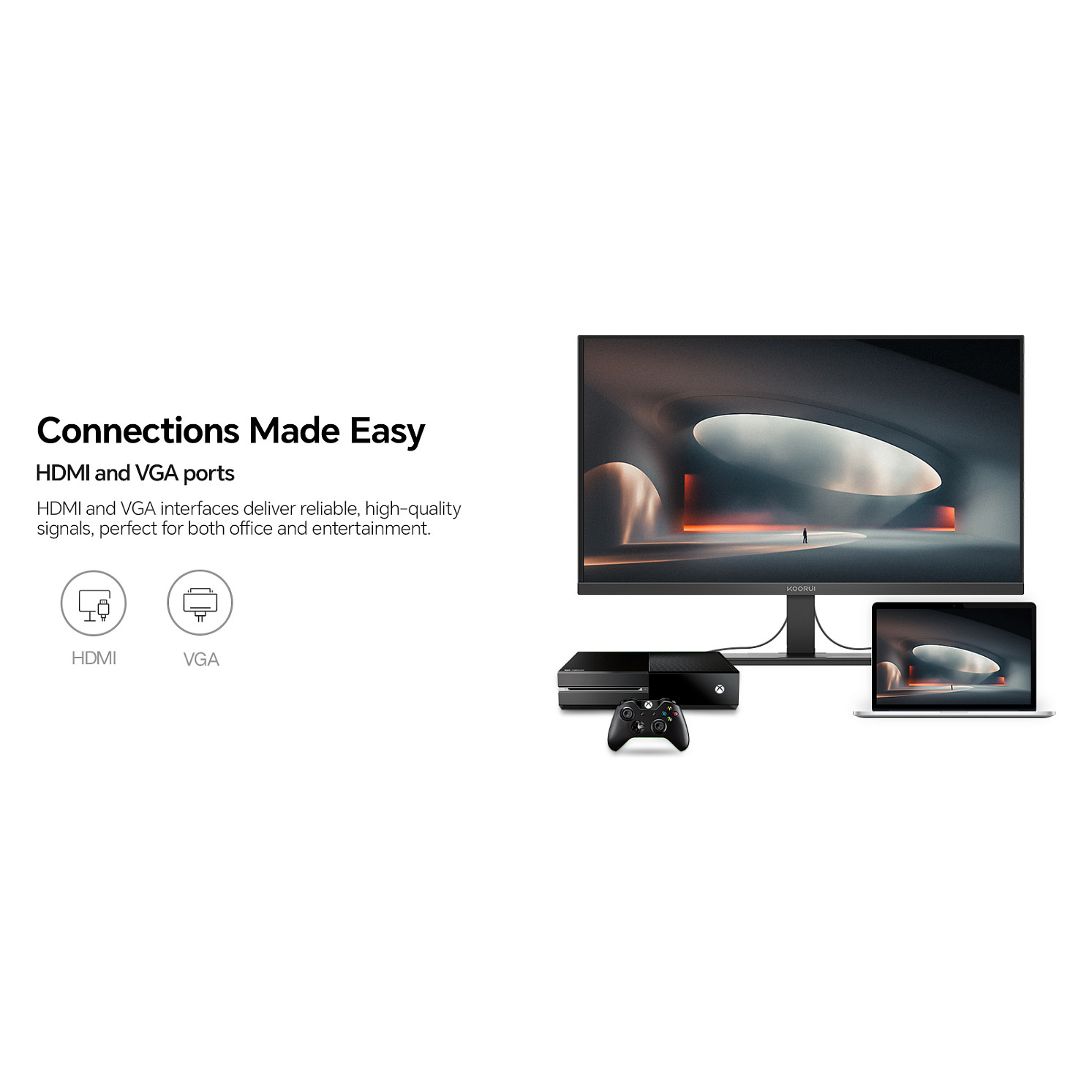 Monitor KOORUI E2212F / 21.4"/ Full HD VA / 100 Hz / 6 ms / HDMI+VGA - Zezë - 15