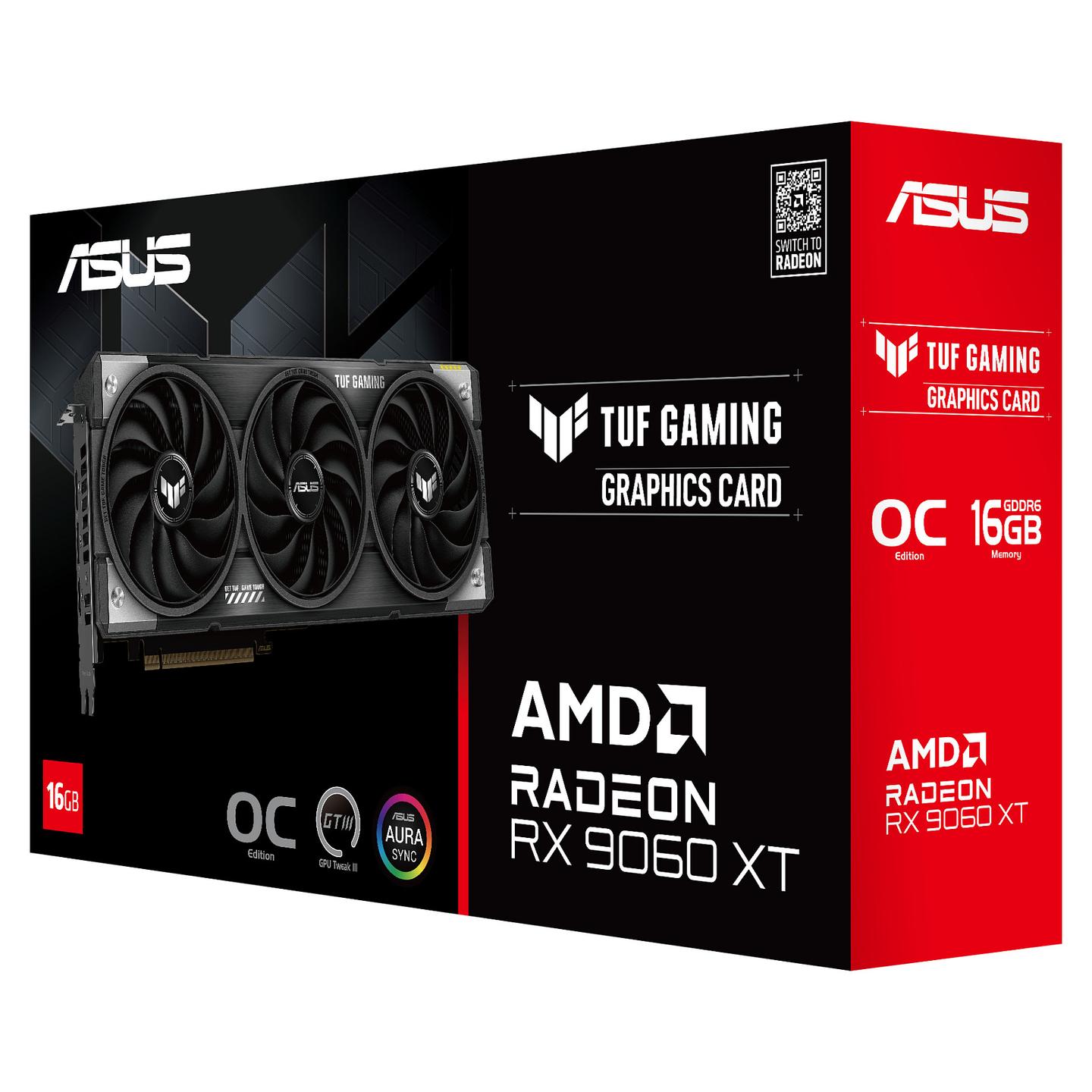 Kartelë Grafike AMD Radeon RX 9060 XT / 16GB GDDR6 / 128-bit / ASUS TUF Gaming OC - 9