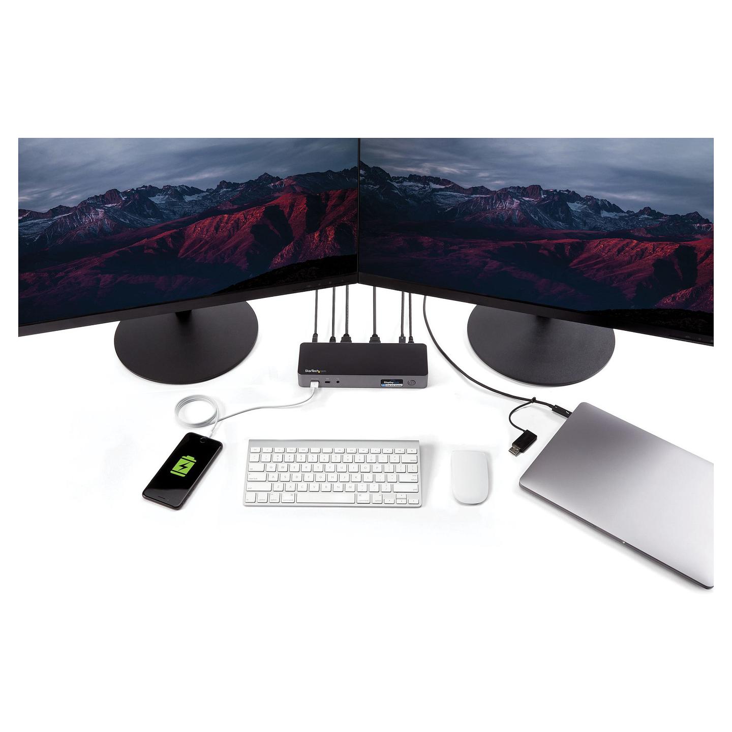 Docking Station StarTech.com DK30C2DPPDUE, 4× HDMI/DisplayPort, USB-C, 3× USB-A, Gigabit Ethernet, PD 60 W – Zezë , Gri - 9