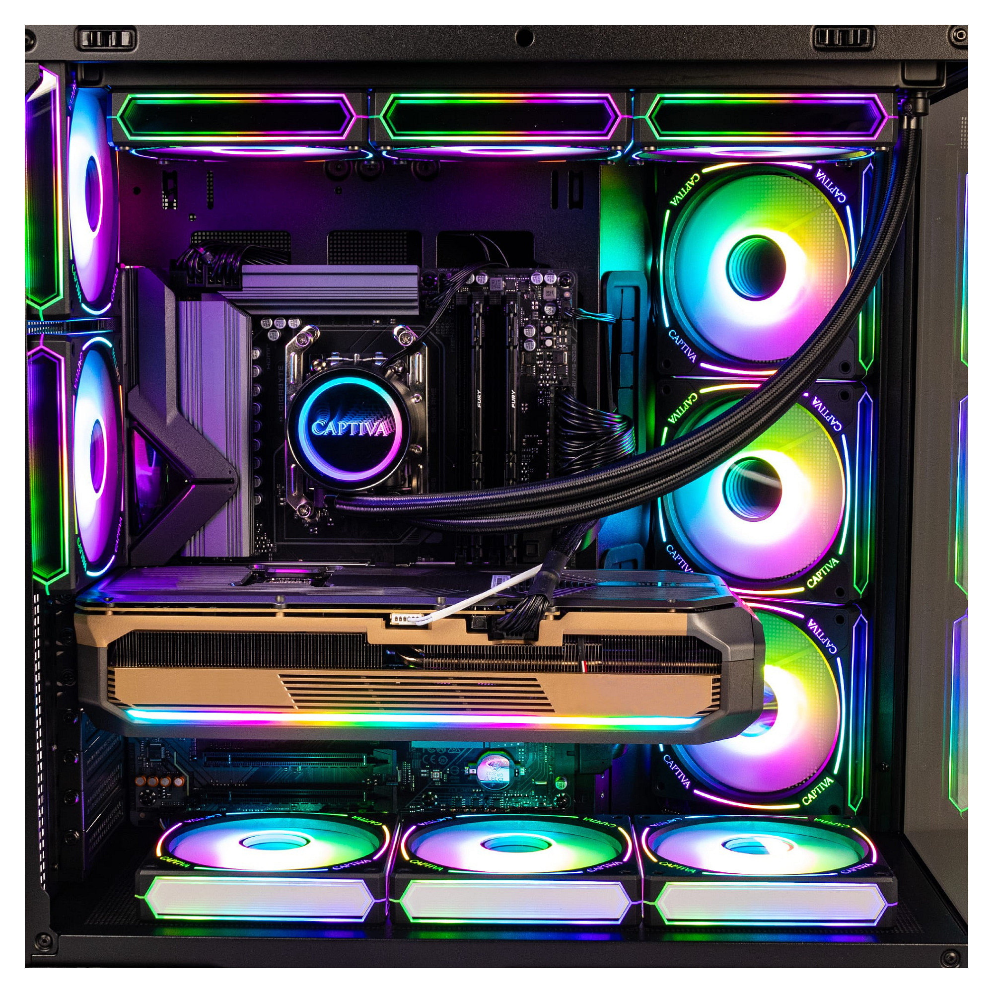 Kompjuter Gaming Captiva Highend Gaming I90-064 / Intel Core i9-14900KF / 64GB DDR5 / 2TB / RTX 5070 12GB - Zezë - 8