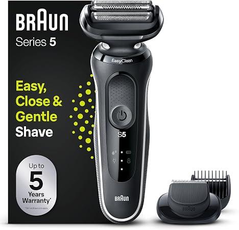 Makinë për Rroje Braun Series 5 / 51-W1500s / Wet & Dry / 3 Tehe Fleksibile / AutoSense / EasyClean / 50 Minuta – Zezë