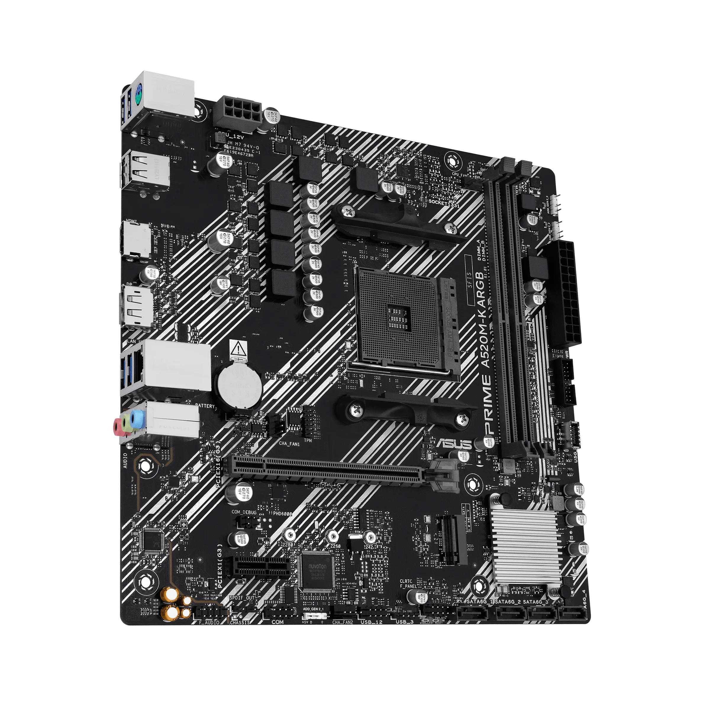 Pllakë Amë ASUS PRIME A520M-K ARGB / AMD AM4 / A520 / DDR4 / Micro-ATX / 1GbE LAN - 5