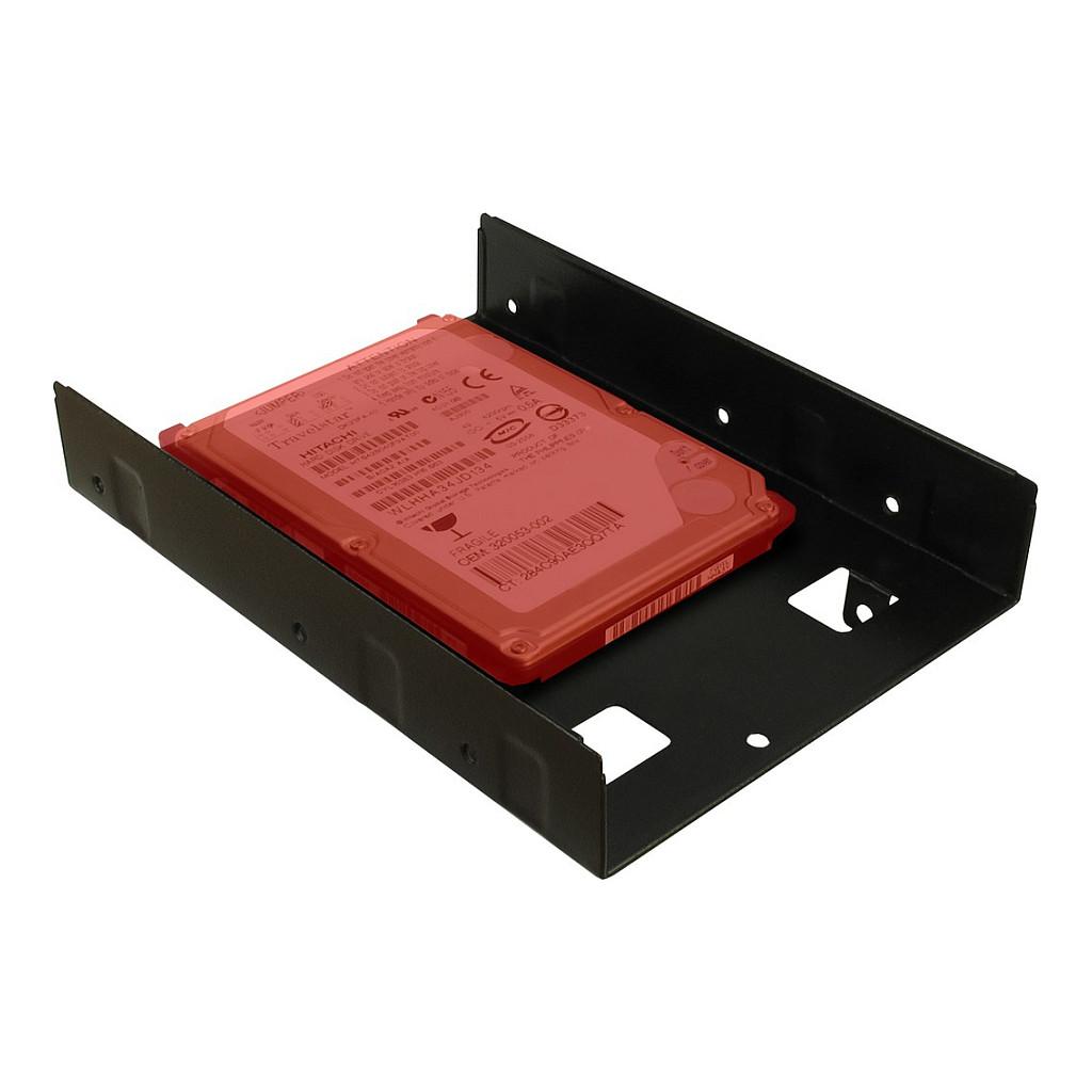 Këllëf për disqe Inter-Tech 88885232, 2x 2.5", për 1x 3.5", çelik - Zezë - 4
