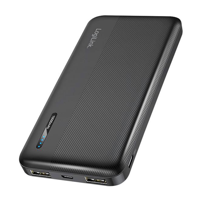 PowerBank LogiLink PA0338RF / 10000mAh / 2x USB-A / USB-C / 12W / Fast Charging - Zezë