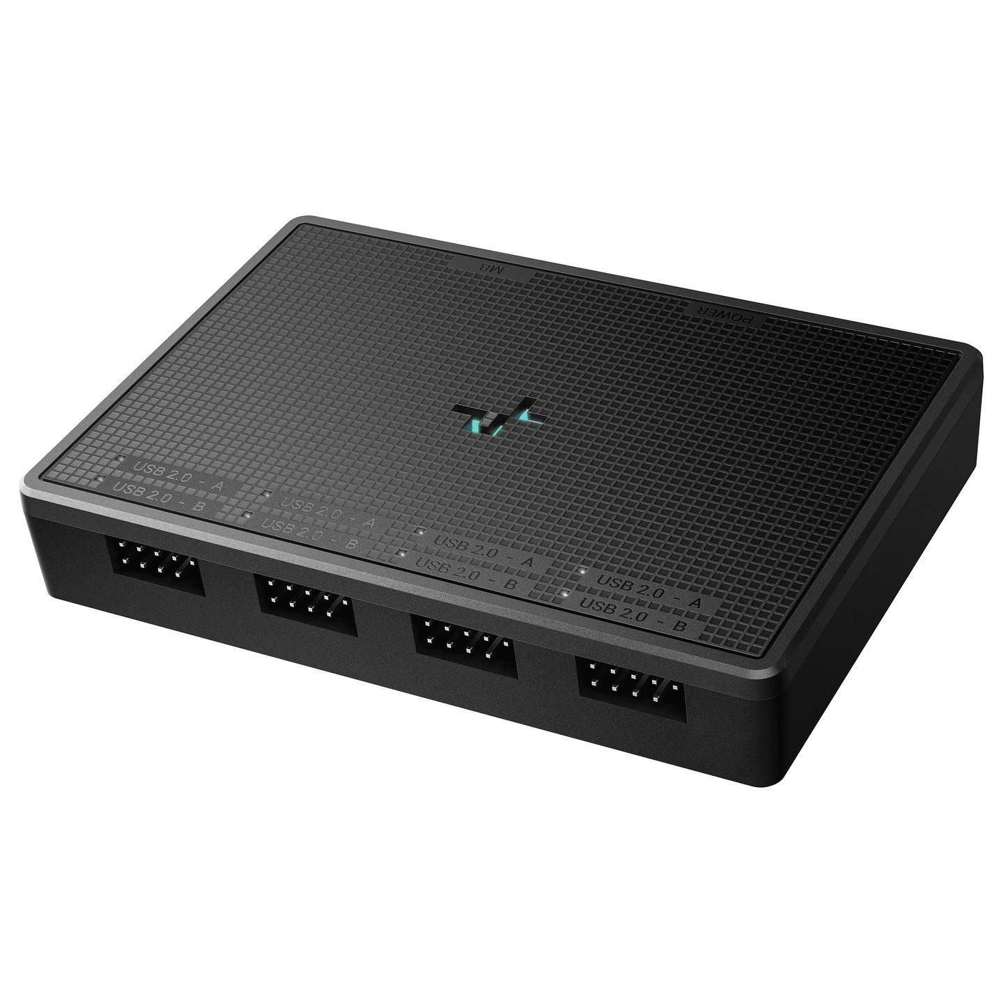 Hub USB i Brendshëm DeepCool UH-04, 1x USB 2.0 9-pin në 4x USB 2.0 9-pin, Furnizim me Energji USB-C, Montim Magnetik dhe me Vida – Zezë