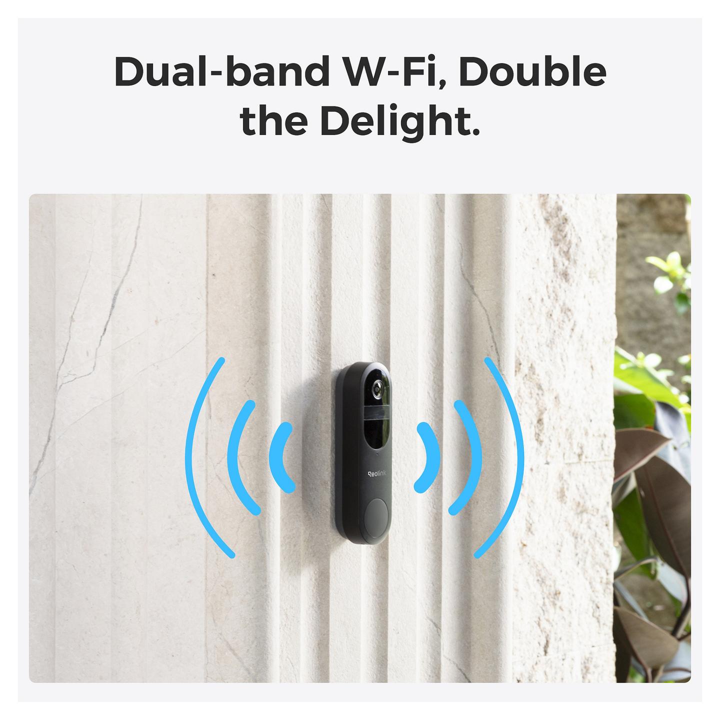 Video Doorbell Reolink D340B, 4MP, 2048 × 2048, Wi-Fi 2.4/5 GHz, Chime, 64GB microSD - Zezë/Bardhë - 5