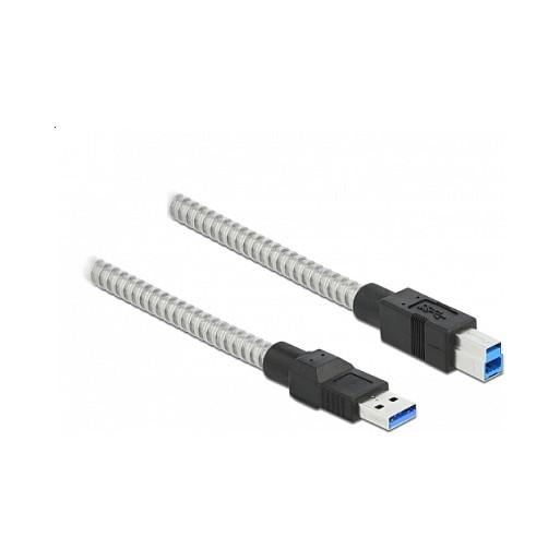 Kabllo USB DeLOCK 86778, USB-A në USB-B, 1 m, USB 3.2 Gen 1, 5 Gbps, mbështjellës metalik - Gri - 2