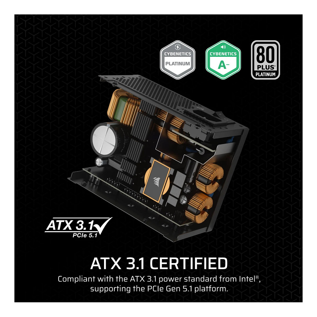 Furnizues Energjie Corsair SF850 / 850W / 80 PLUS Platinum / SFX 3.1 - Zezë - 3