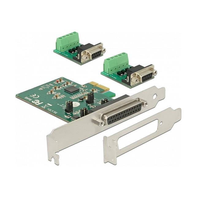 Kartë Zgjerimi PCI Express Delock 65841 / PCIe 2.0 x1 / 2x RS-422/RS-485 / Exar XR17V352 / 921.6Kbps / ESD - Gjelbër