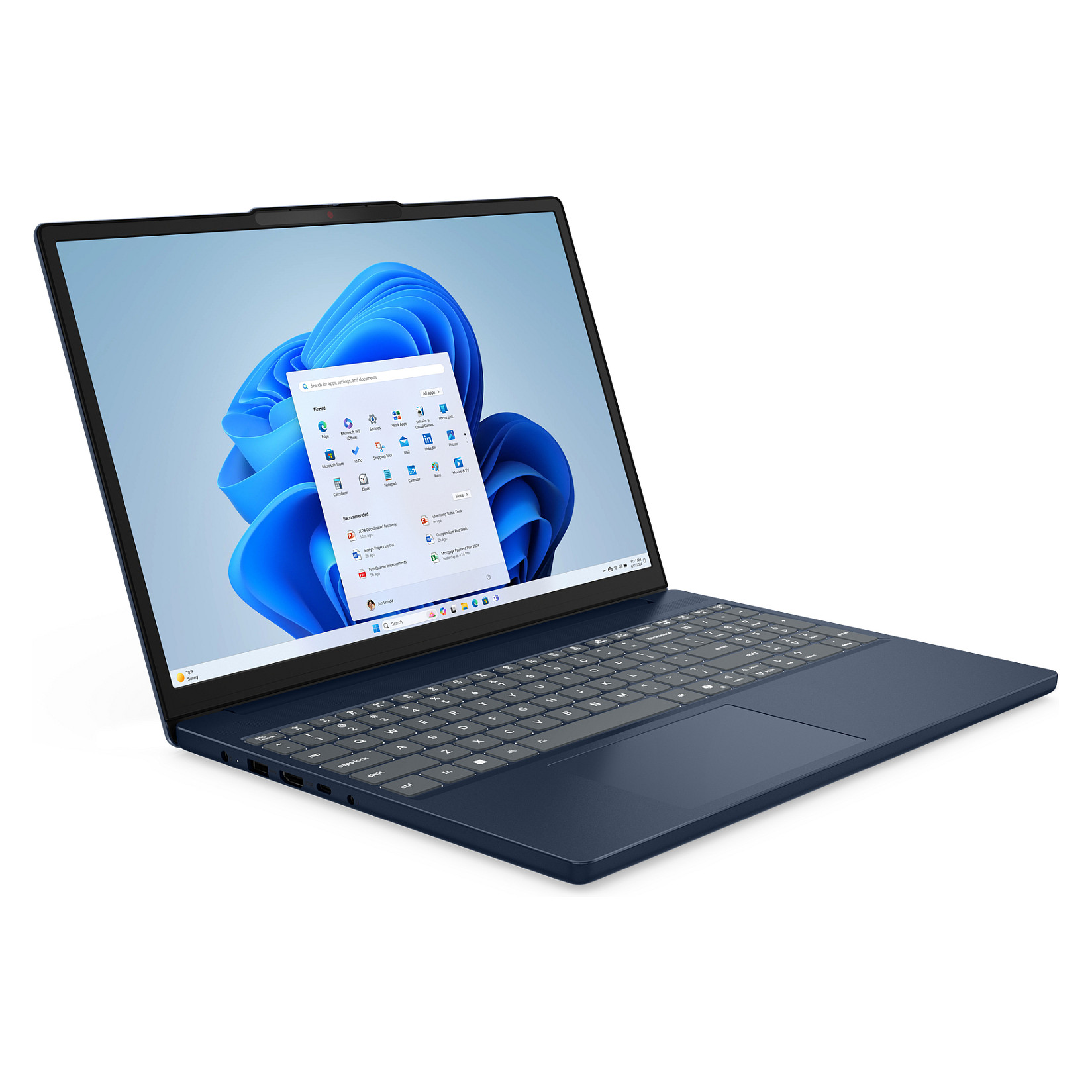 Laptop Lenovo IdeaPad 3 Slim / Ryzen 5 150 / 16GB DDR5 / 512GB / 15.3" WUXGA IPS 60Hz / AMD Radeon 660M / DE - Blu - 6