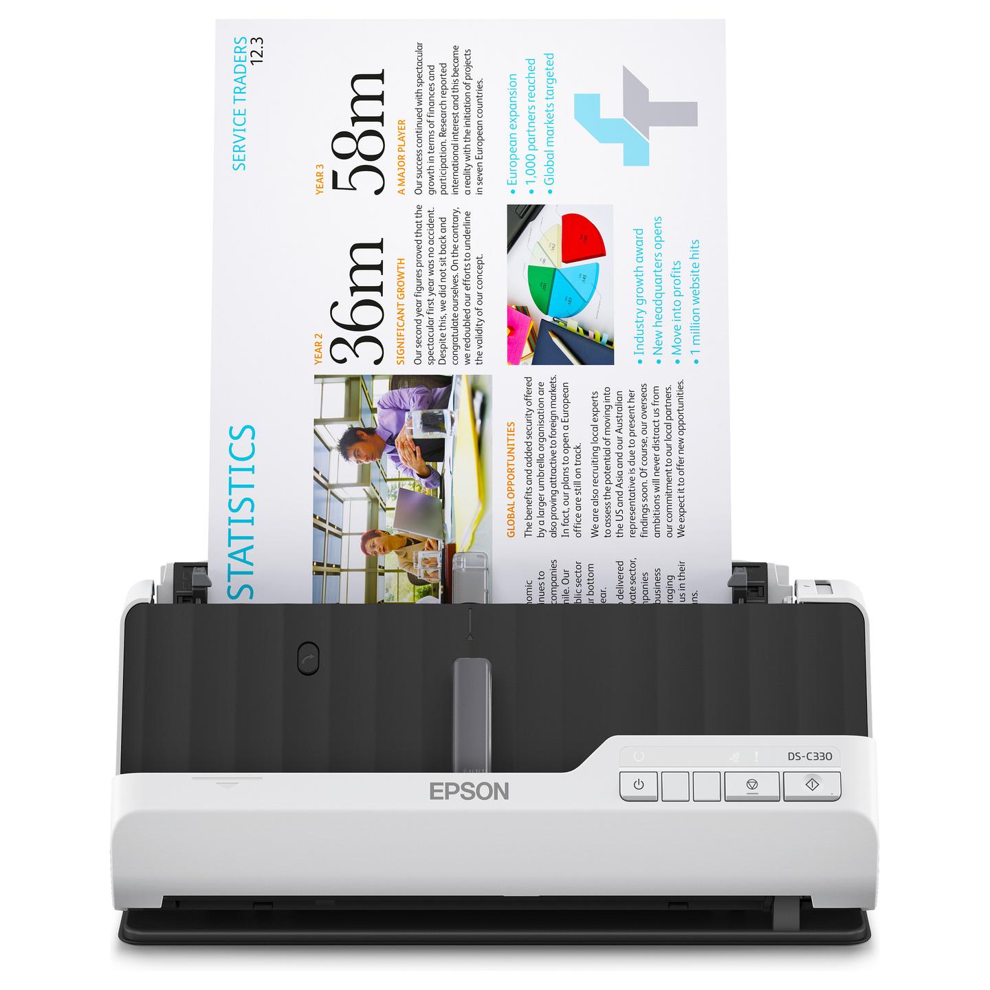 Skaner Epson DS-C330, A4, Duplex, 600dpi, ADF 20 Faqe, 30ppm, USB - Bardhë/Zezë - 2