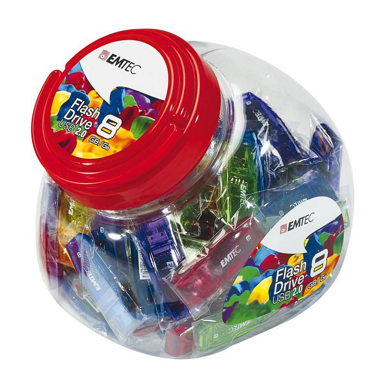 USB Flash Drive EMTEC C410 Color Mix Candy Jar, 32GB, USB Type-A, USB 2.0, 15MB/s, 5MB/s, 80 Copë - Multicolor