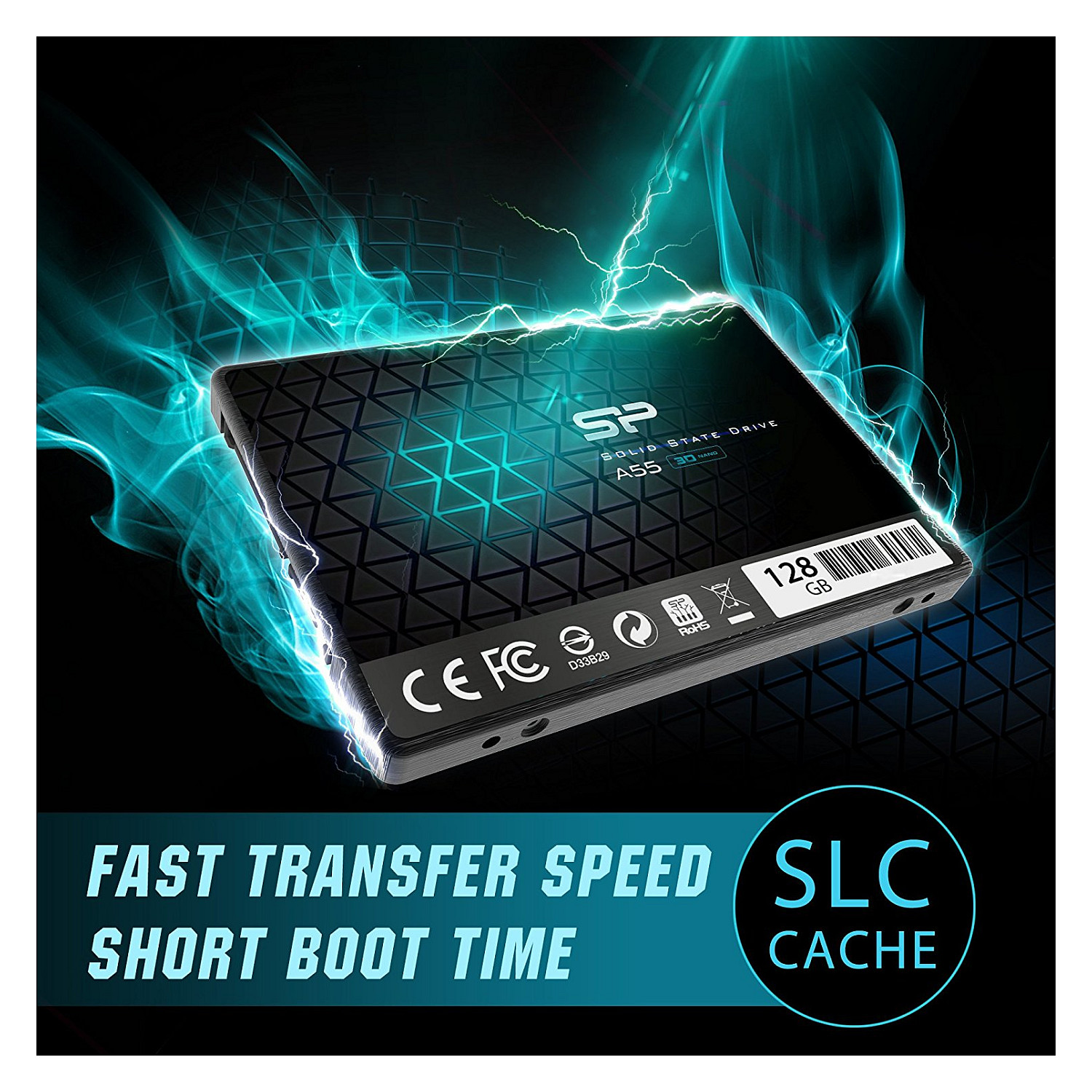 SSD të Brendshme Silicon Power A55 2.5" / 128GB / SATA III / 3D NAND TLC - 3