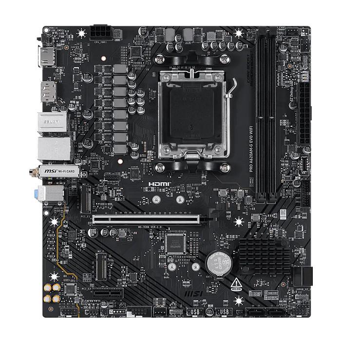 Motherboard MSI PRO A620AM-G EVO WIFI, AMD AM5, A620A, DDR5, Micro-ATX, PCIe 4.0, Wi-Fi 6E, Bluetooth 5.3, 2.5G LAN - 2