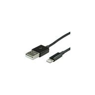 Kabllo USB VALUE 11.99.8326, USB-A në Lightning, USB 2.0, 480 Mbps, 15 cm - Zezë