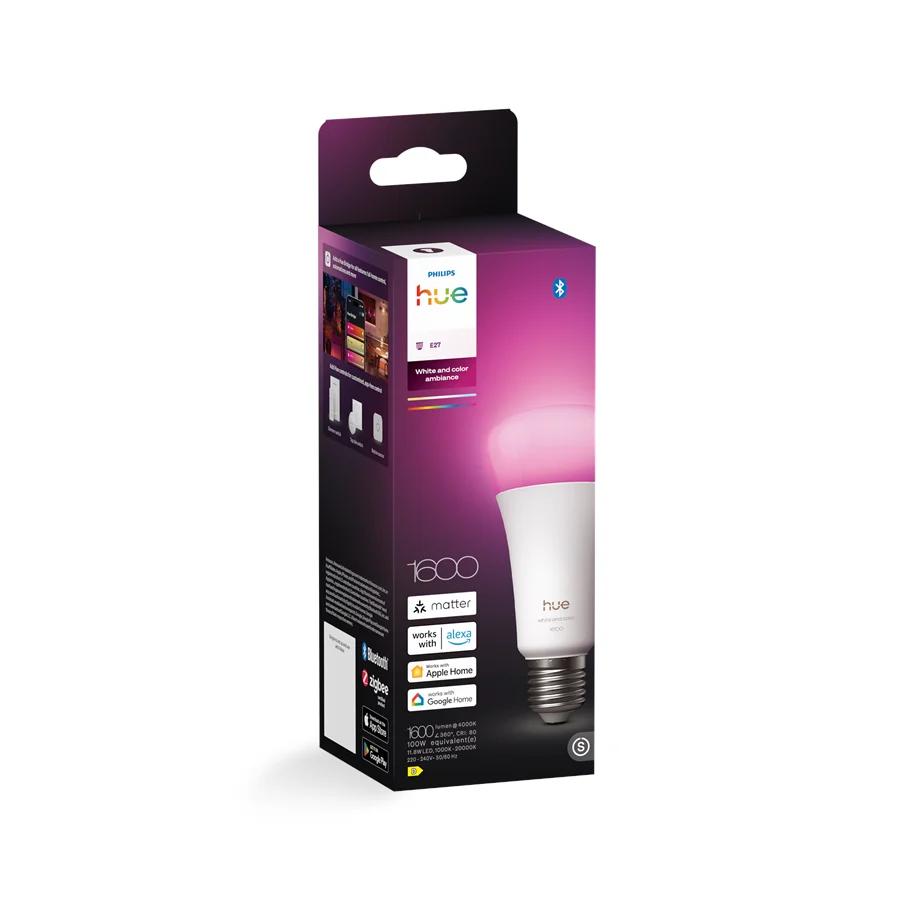 Dritë e Mençur Philips Hue White & Color Ambiance A67, E27, 1600lm, 11.8W, Bluetooth + Zigbee - Bardhë - 3