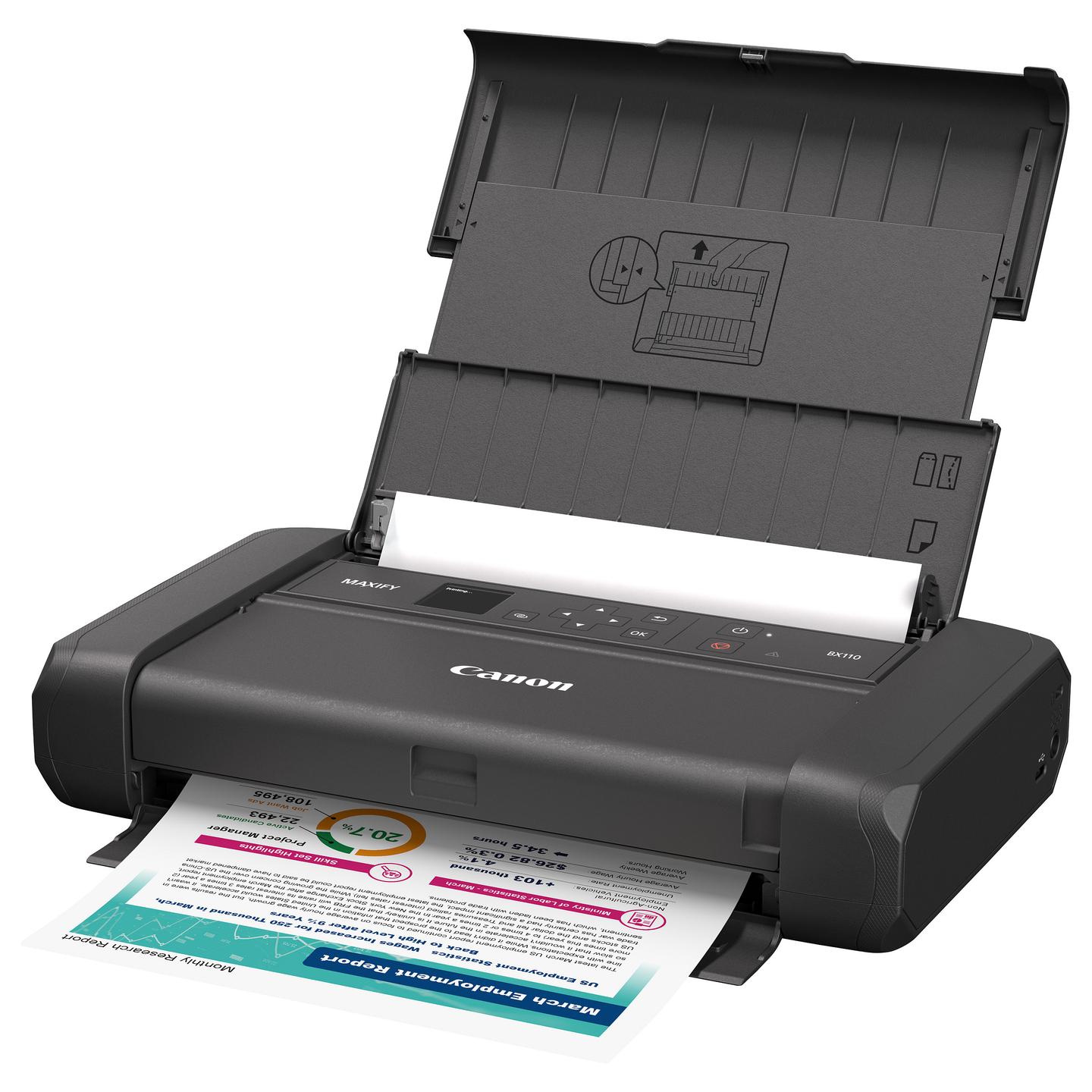 Printer Inkjet Canon MAXIFY BX110 / A4 / 4800 × 1200 DPI / 9 ipm / 5.5 ipm / Wi-Fi / USB-C / Bateri - Zezë - 9