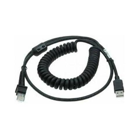 Kabllo USB Datalogic 90A052285 / USB-A në RJ-45 / 2.4 m / Spirale - Zezë