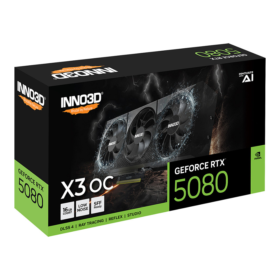 Kartelë Grafike NVIDIA RTX 5080 16GB GDDR7 Inno3D X3 OC 3Fan - 2