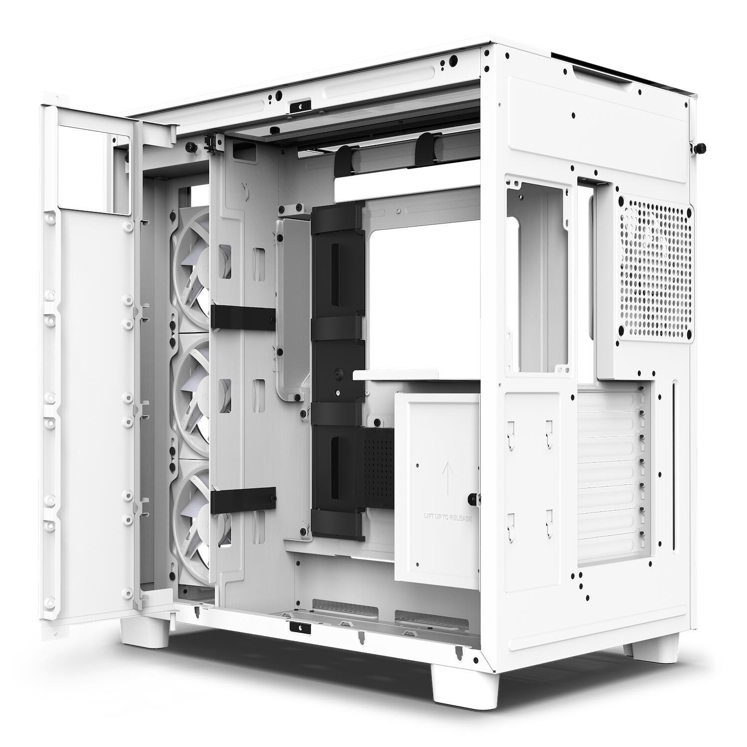 Kasë PC NZXT H9 Elite / Mid Tower / ATX / 3x 120mm RGB + 1x 120mm Fan / Tempered Glass – Bardhë