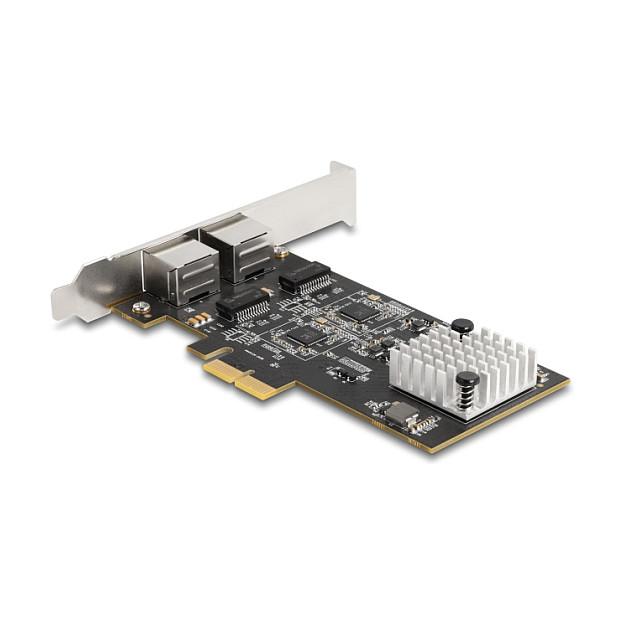 Karta të Rrjetit Delock 81261 / PCIe 3.0 x2 / 2x 5 Gigabit LAN RJ45 / 5Gbps / Realtek RTL8126 / Low Profile - 1