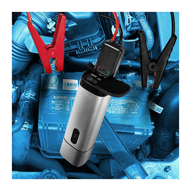 Powerbank Jump Starter LogiLink PA0266 / 10.000mAh / 37,5W / 2x USB-A / 500A / 12V / LED - Gri metalike - 8