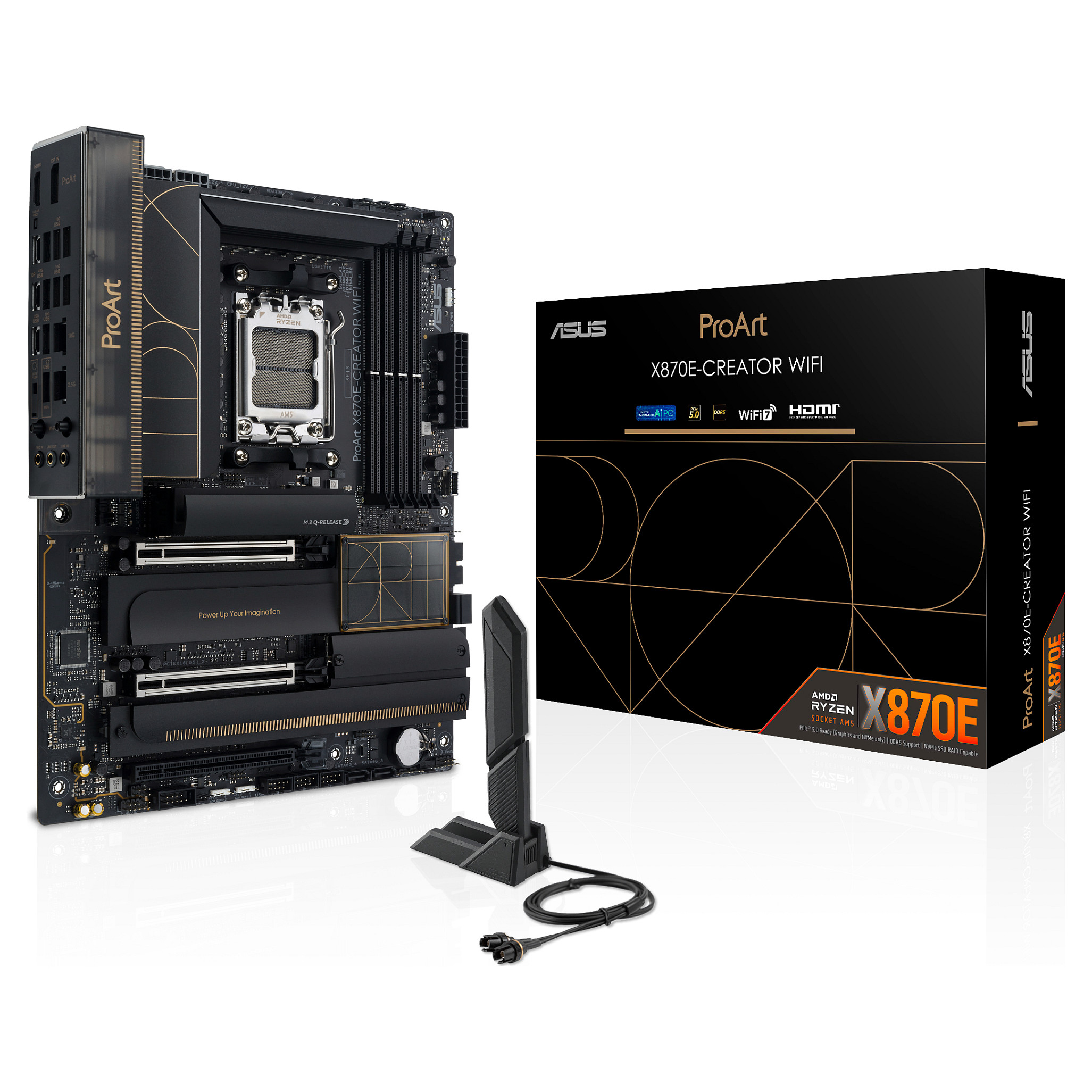 Pllakë Amë ASUS ProArt X870E-CREATOR WIFI / AMD AM5 / X870E / DDR5 / ATX / Wi-Fi 7 / 10GbE + 2.5GbE LAN - 1