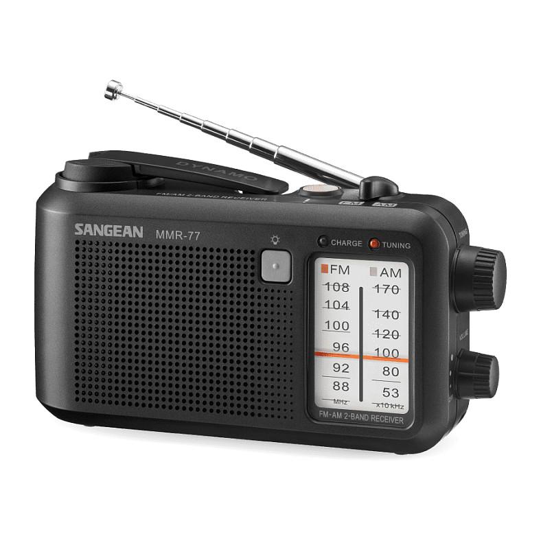 Radio portative Sangean MMR-77, AM, FM, Dalje për Kufje 3,5 mm, Bateri AA 1,5 V - Zezë mat - 2