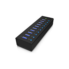 HUB Karikues ICY BOX / 10‑Port USB me furnizim energjie - Aluminium - 1