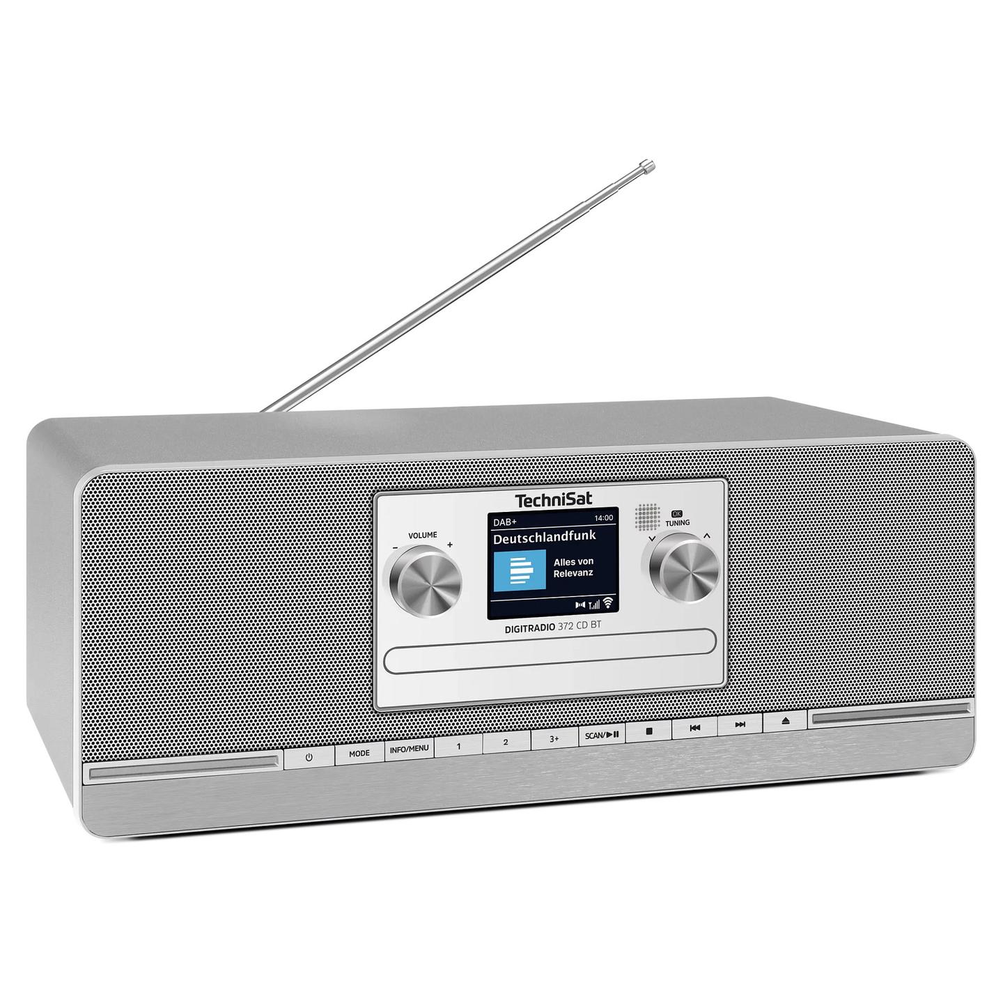 Radio digjitale TechniSat DIGITRADIO 372 CD BT, DAB+, FM, CD dhe MP3, Bluetooth 5.0, USB, ekran TFT me ngjyra 2.4", 2 × 5 W RMS - Antracit, Argjend - 5