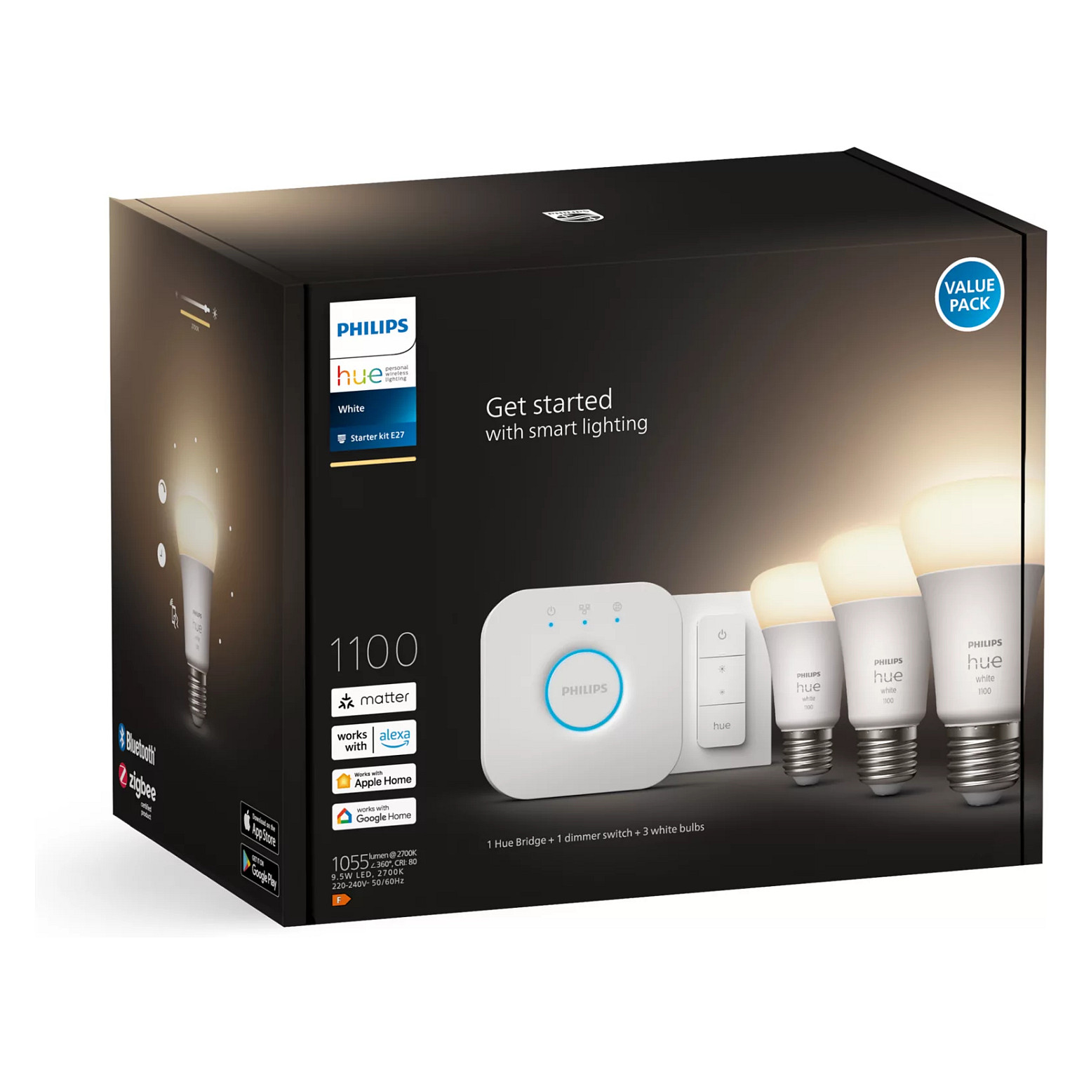 3‑Pack Starter Set Philips Hue White E27 / 3x1050 lumen / 75 W - 3
