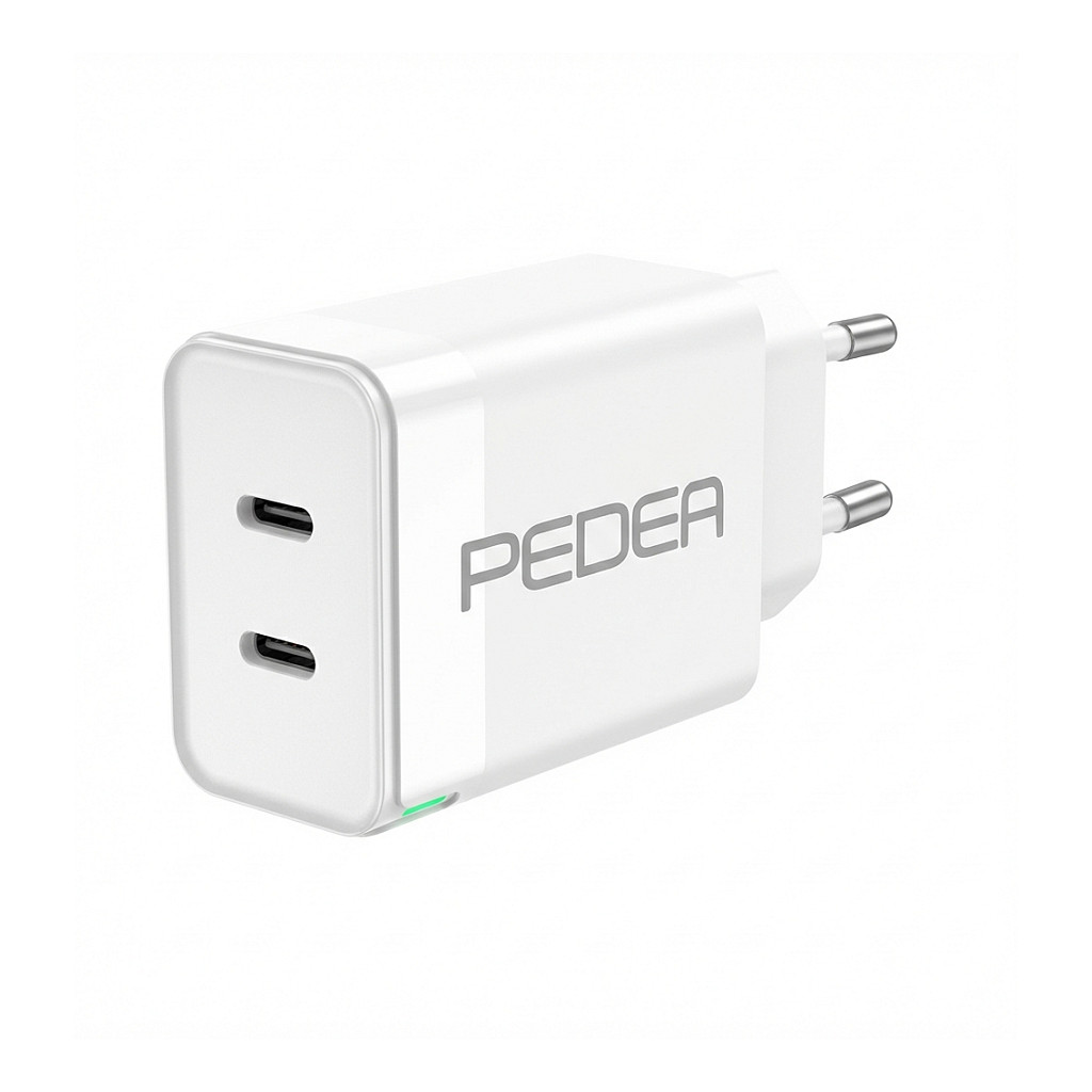 Karikues PEDEA Reiselader Dual / USB-C, USB-C / PD / 40W – Bardhë