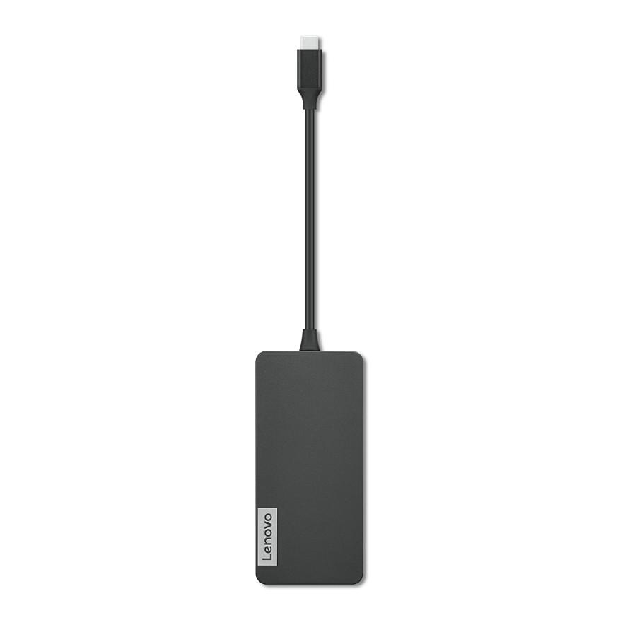 Hub Lenovo GX90T77924, 2x USB-A 3.0, USB-A 2.0, HDMI 1.4, SD, microSD, USB-C për karikim, 4K 30Hz - Gri