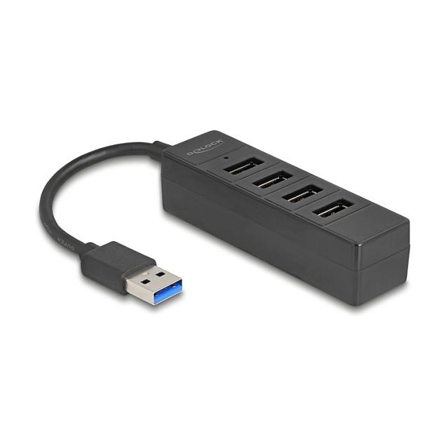 Hub DeLOCK 64350 , 4x USB-A , USB 5Gbps , USB-A Mashkull , GL3510 , 10.3cm - Zezë - 1