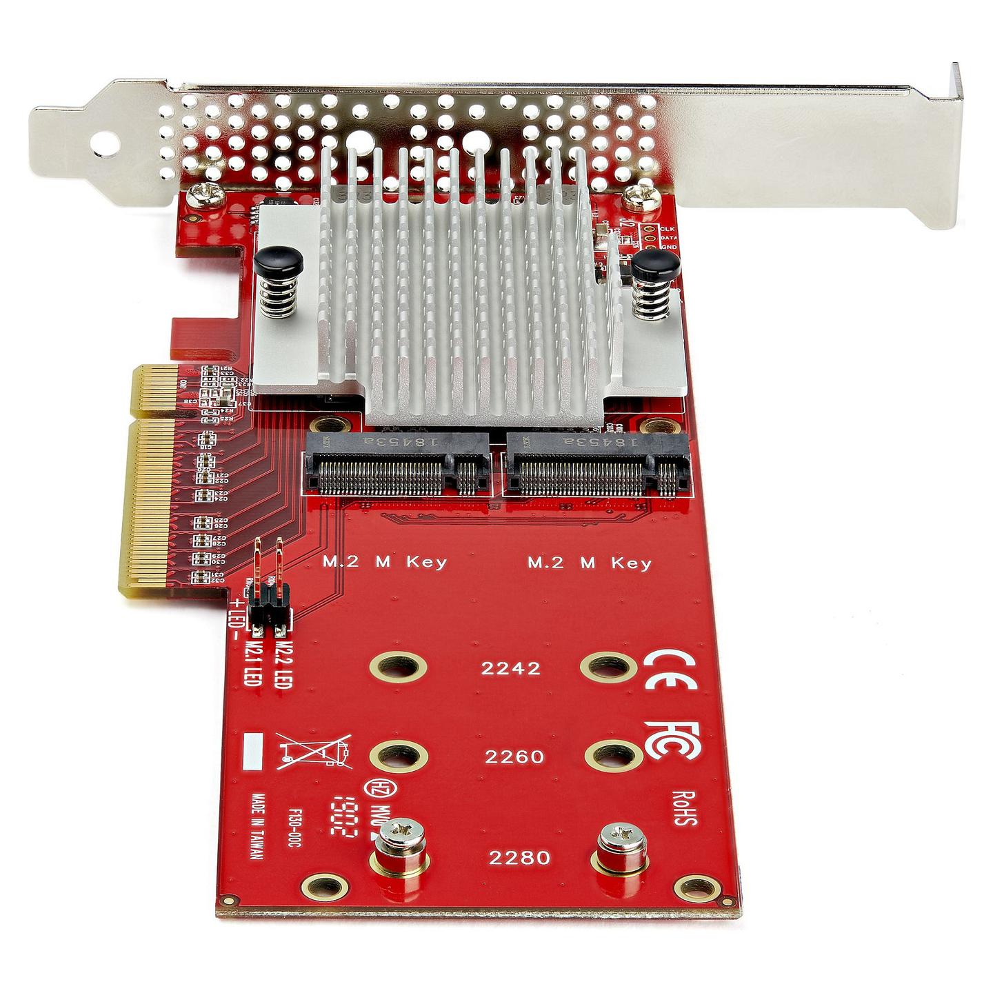 Kartë Zgjerimi StarTech.com PEX8M2E2, PCI Express 3.0 x8, 2x M.2 PCIe NVMe + AHCI, M-Key, 2242/2260/2280, ASMedia ASM2824, Low Profile + Full Height - 4