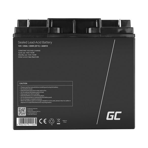 Bateri Green Cell AGM10, 12 V, 20 Ah, VRLA - Zezë - 2