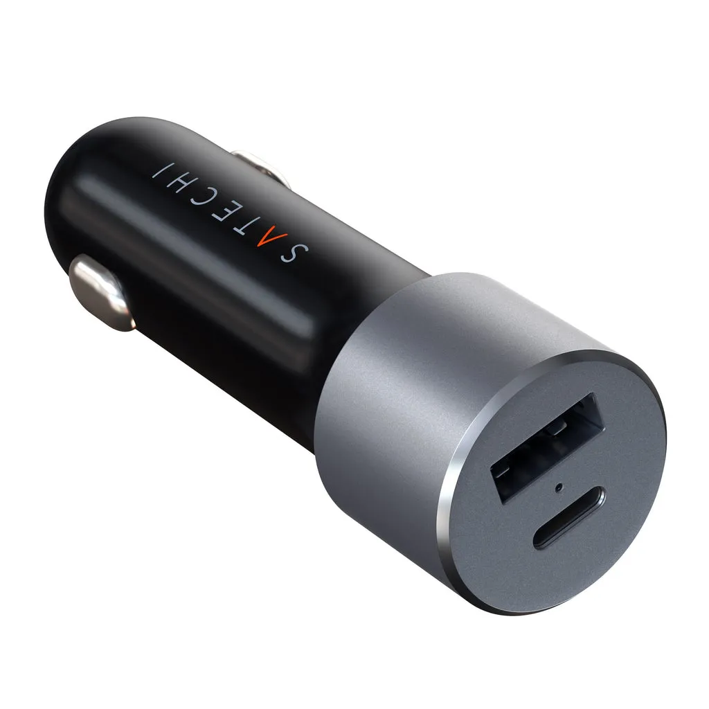 Adapter telefoni për veturë Satechi 72W Type-C PD / USB-C 60W + USB-A 12W / 2 Porta - Hiri Hapësinor