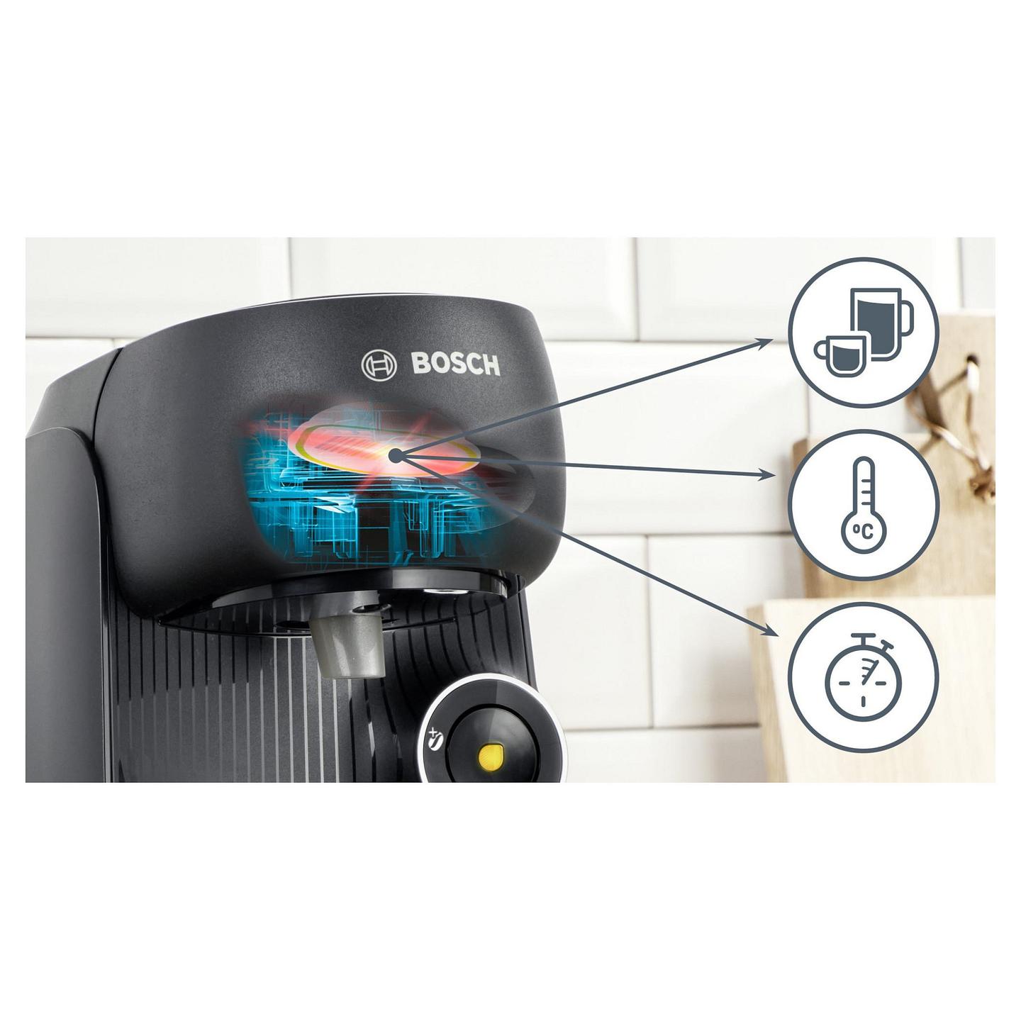 Aparat për Kafe me Kapsula Bosch TASSIMO FINESSE TAS162E, 1400 W, Rezervuar 0.7 L, INTELLIBREW – Zezë - 9