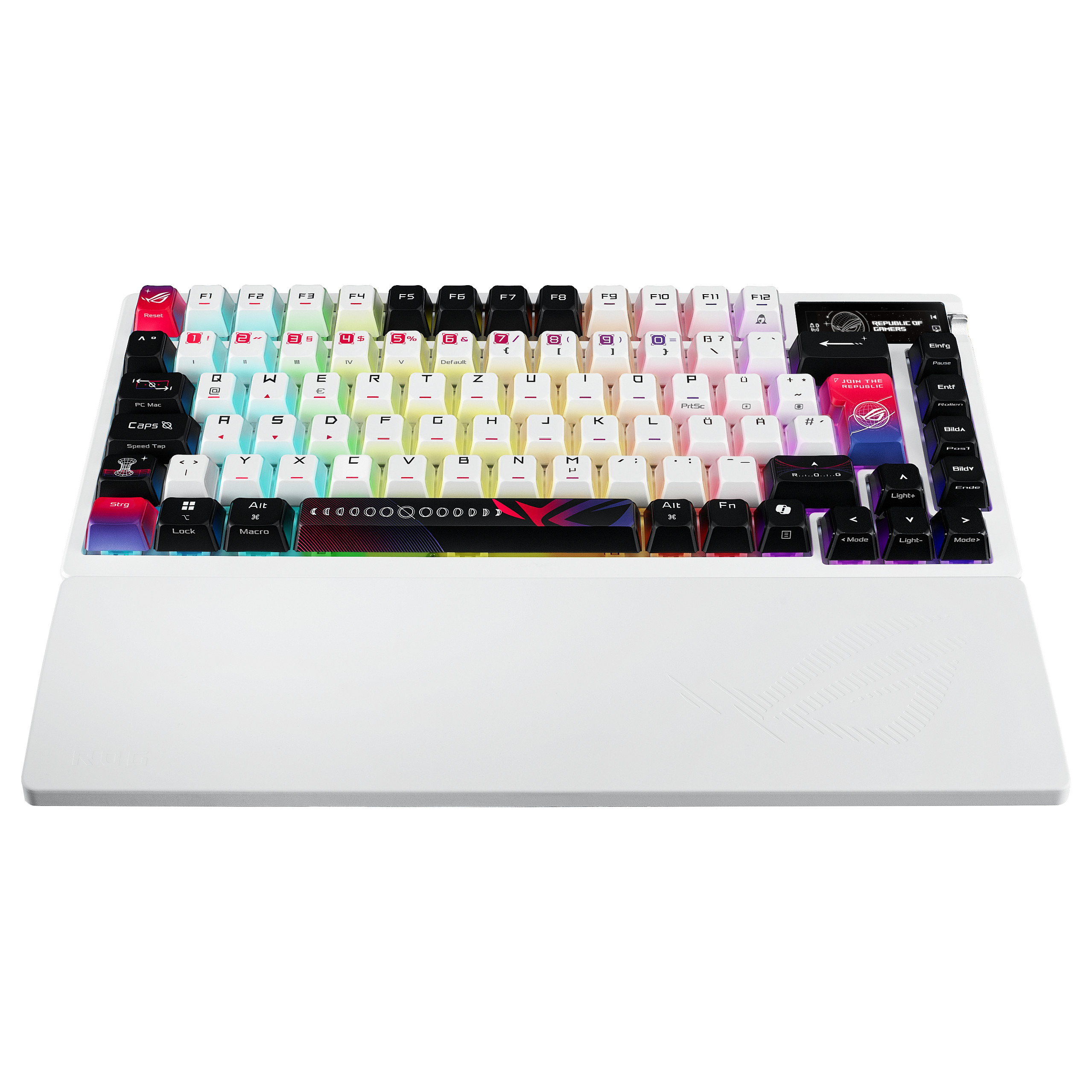 Tastierë Me kabllo ASUS ROG Azoth X / Wired & Wireless / QWERTZ - Bardhë / Shumëngjyrësh - 4