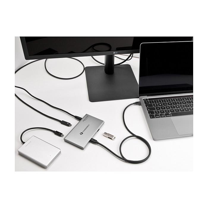 Hub Thunderbolt 4 DeLOCK 64157 / 3x Thunderbolt 4 + 1x USB-A / 40 Gbit/s / 8K / Power Delivery 85W / 80 cm - Gri - 2