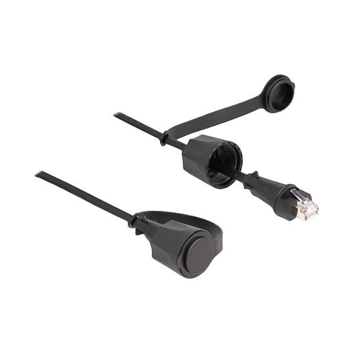 Kabllo për Rrjet DeLOCK 80168, RJ45 Mashkull në RJ45 Mashkull, Cat.6, STP, IP68, 3 m – Zezë - 1