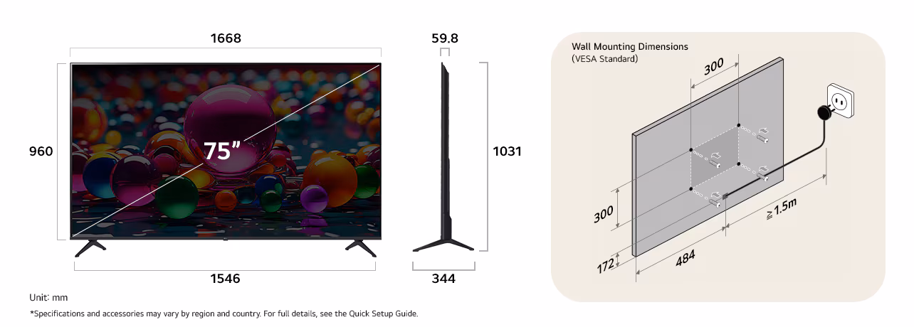 Smart TV 2025 LG 75UA75006LA / 75" 4K UHD LED / AI / 60Hz / HDR10 / HLG / webOS 25 - e zezë - 2