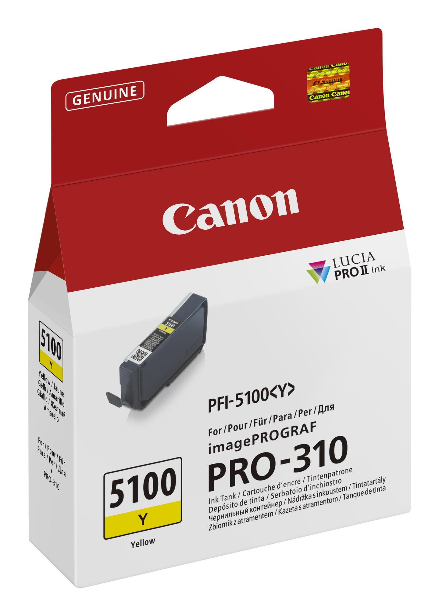 INK Canon PFI-5100Y / 6955C001 / 14.4 ml / 500 faqe – Verdhë - 3