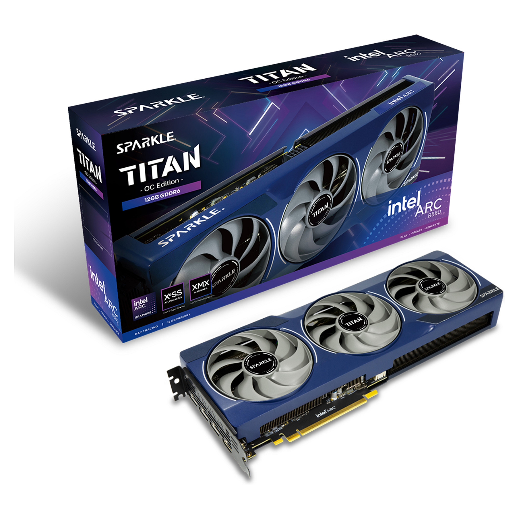 Intel GPU B580 12GB Sparkle Intel Arc Titan OC GDDR6 3 Fan - 8
