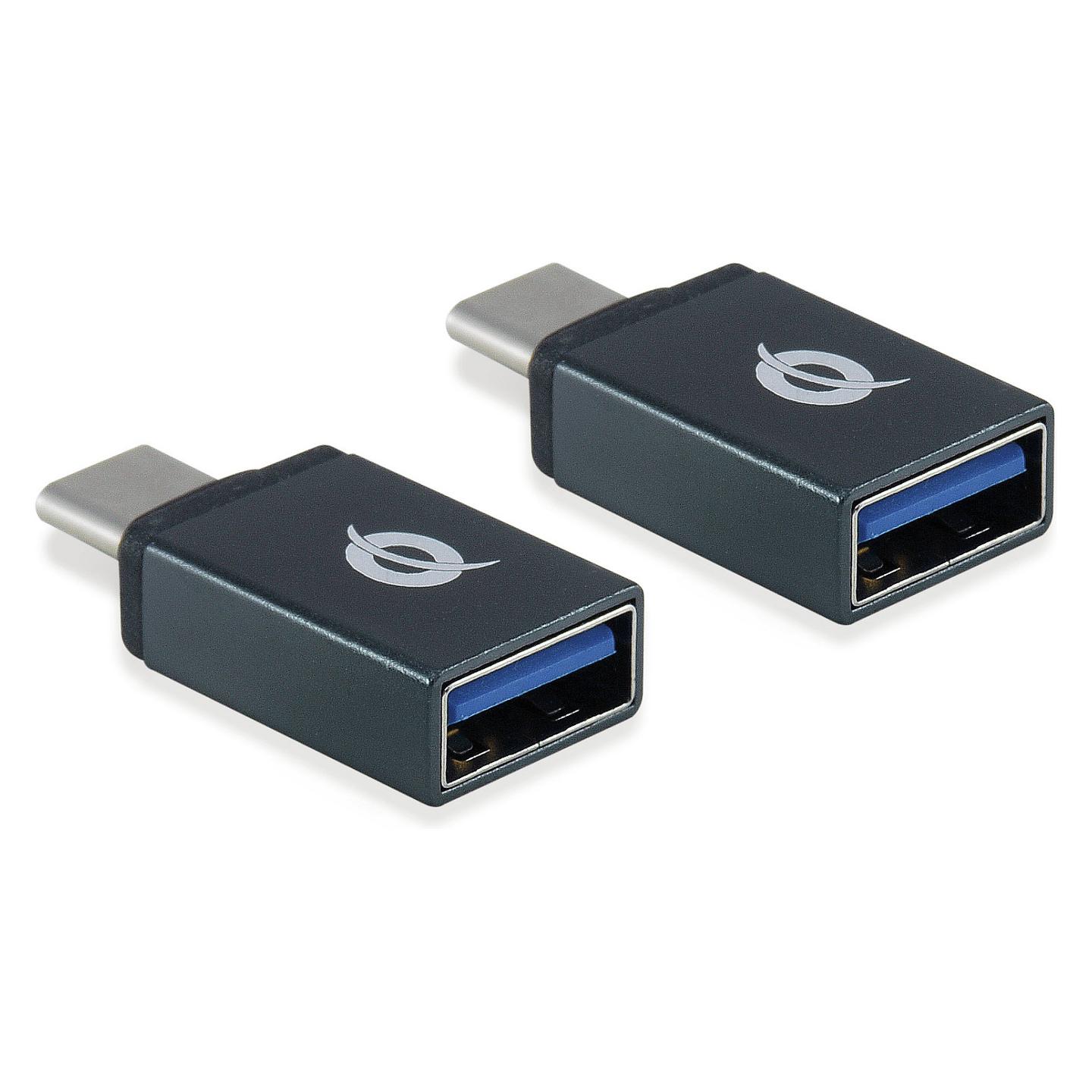 Adapter Conceptronic DONN03G, USB-C Mashkull në USB-A Femër, USB 3.1 Gen 1, 5Gbps, 2 copë - Gri