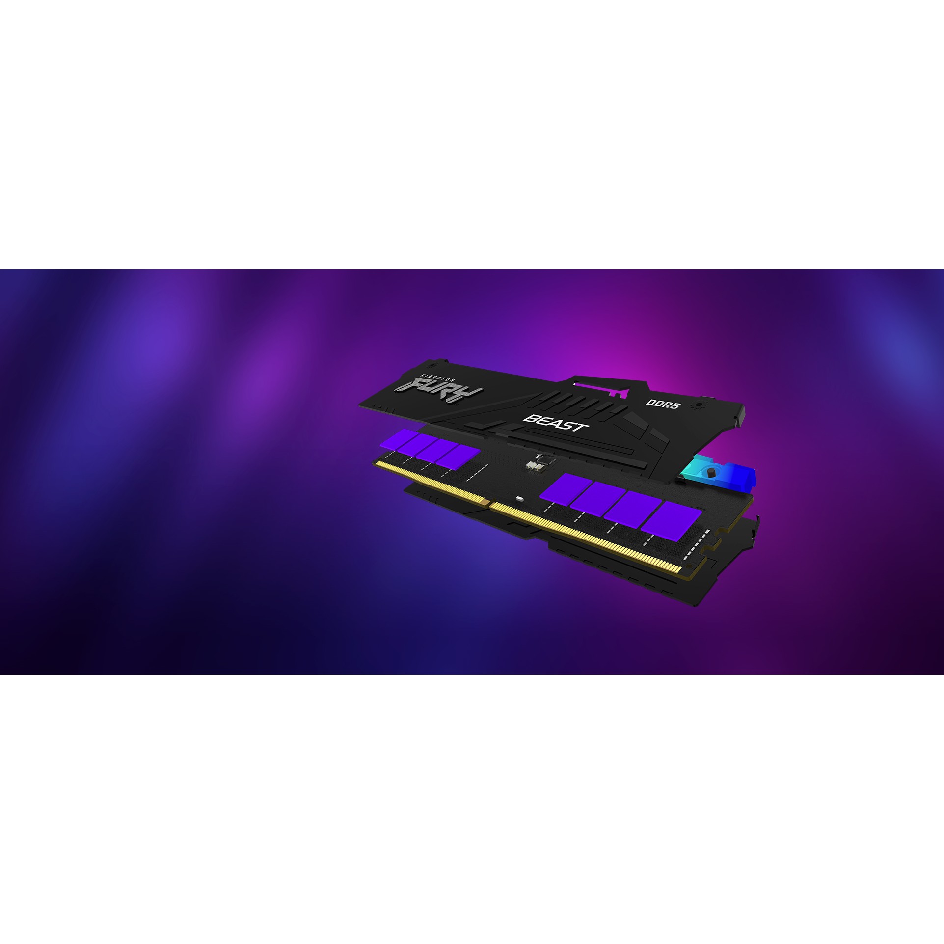 RAM Memorie DDR5 Kingston FURY Beast RGB / 32GB / DIMM / 6000MHz / CL36 / 288-pin - Zezë - 12