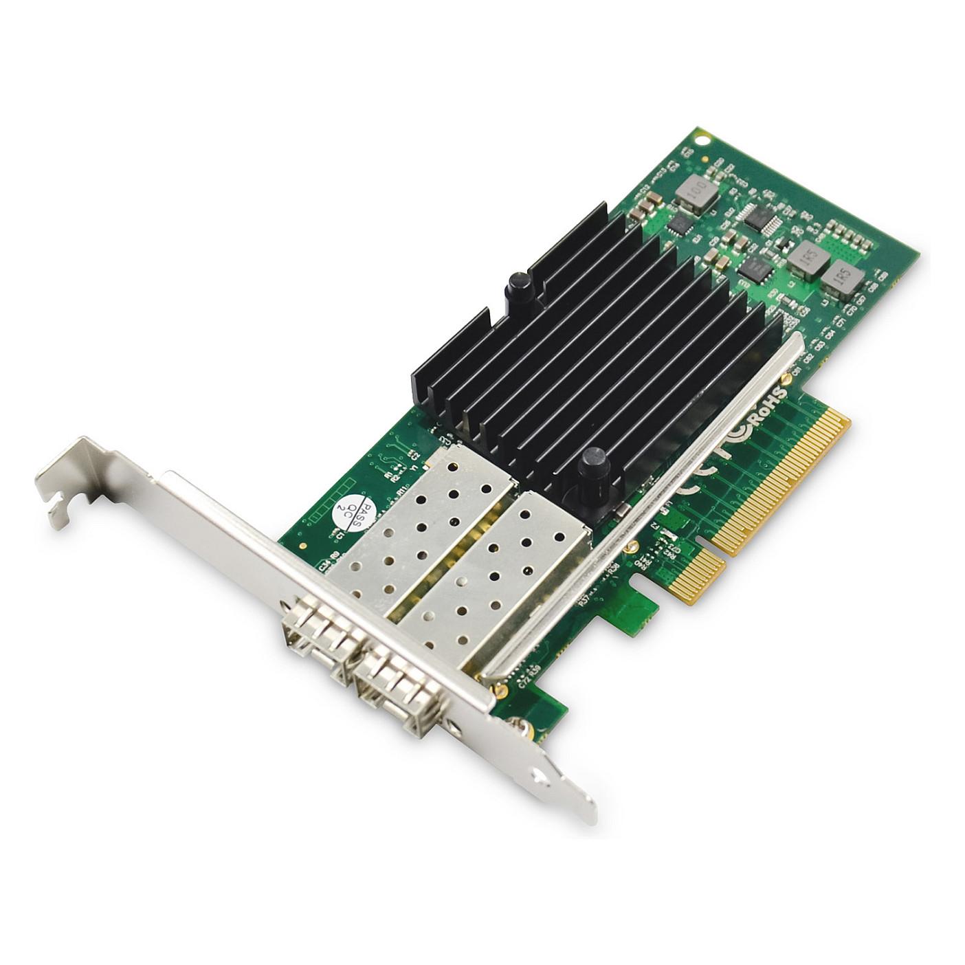 Karta të Rrjetit DIGITUS DN-10162, PCI Express x8, 2x 10 Gigabit SFP+, 1/10Gbps, Intel JL82599ES, Low Profile