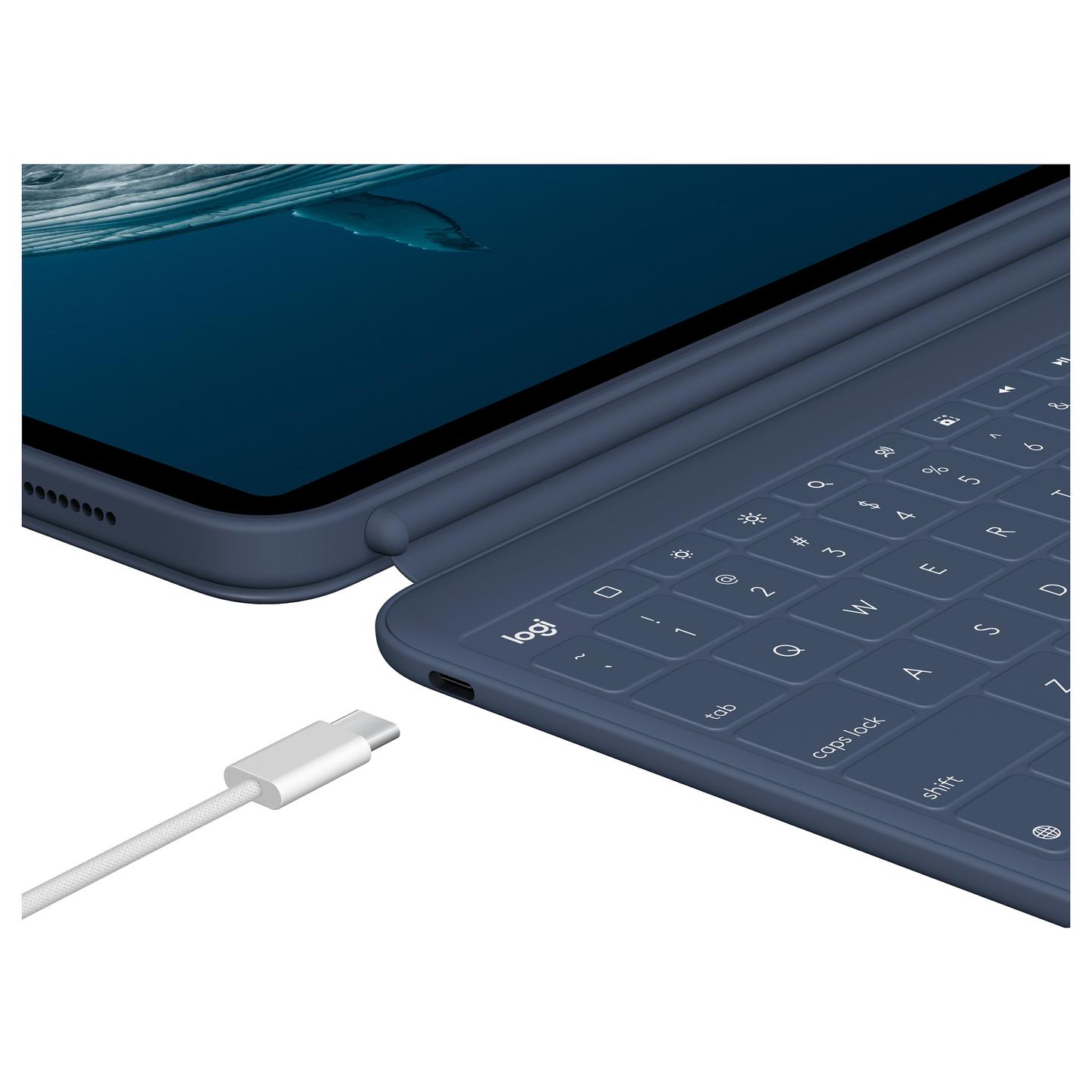 Aksesorë për Tablet Logitech Rugged Combo 4c / iPad 10. Gjeneratë & A16 / QWERTZ / German - Blu e errët - 5